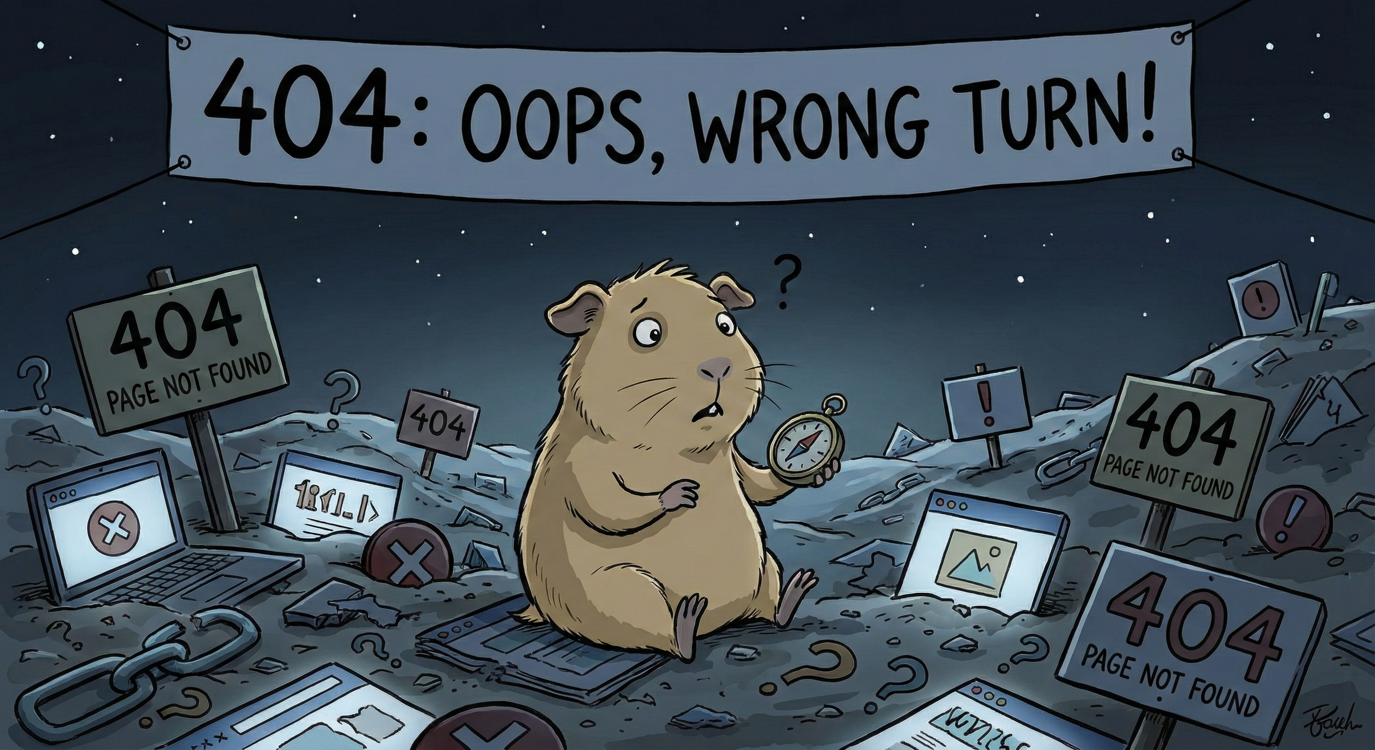 Морская свинка заблудилась - Ошибка 404